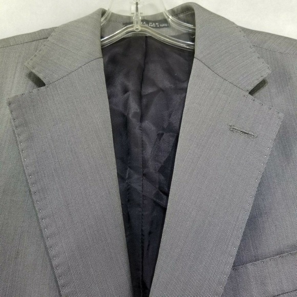 Zara Man Mens 38 Silver Gray Silk and Wool Blazer Sport Coat Suit Jacket - Picture 2 of 12